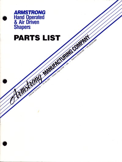 Hand shaper parts list